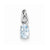14k White Gold Genuine Aquamarine Diamond pendant, Appealing Pendants for Necklace