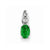 14k White Gold Genuine Emerald Diamond pendant, Adorable Pendants for Necklace