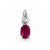 14k White Gold Genuine Ruby Diamond pendant, Beautiful Pendants for Necklace