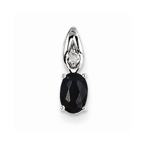 14k White Gold Genuine Sapphire Diamond pendant, Exquisite Pendants for Necklace