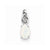 14k White Gold Genuine Opal Diamond pendant, Fine Pendants for Necklace