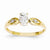 14k Yellow Gold Diamond & White Topaz Ring
