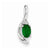 14k White Gold Genuine Emerald Diamond pendant, Lovely Pendants for Necklace