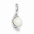 14k White Gold Genuine Pearl Diamond pendant, Stylish Pendants for Necklace