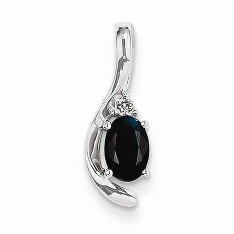 14k White Gold Genuine Sapphire Diamond pendant, Appealing Pendants for Necklace