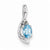 14k White Gold Genuine Blue Topaz Diamond pendant, Dazzling Pendants for Necklace