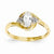 14k Yellow Gold Diamond & White Topaz Ring