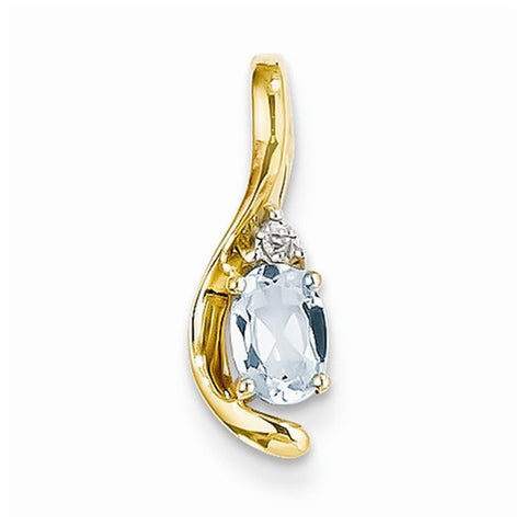 14k Gold Diamond & Aquamarine pendant, Exquisite Pendants for Necklace