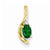 14k Gold Diamond & Genuine Emerald pendant, Pendants for Necklace