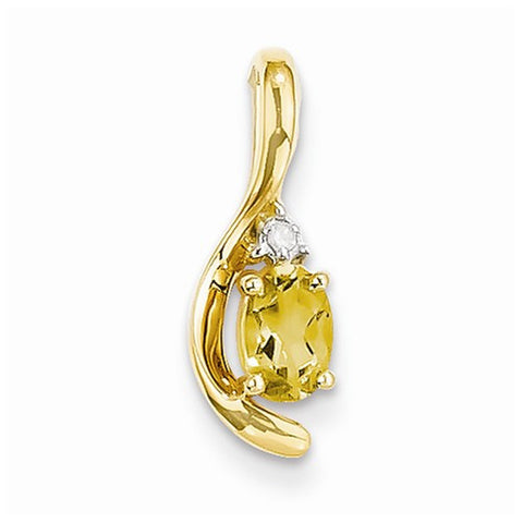 14k Gold Diamond & Citrine pendant, Alluring Pendants for Necklace