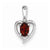 14k White Gold Genuine Garnet Diamond pendant, Charm