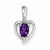 14k White Gold Genuine Amethyst Diamond pendant, Adorable Pendants for Necklace
