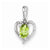 14k White Gold Genuine Peridot Diamond pendant, Pendants for Necklace