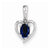 14k White Gold Genuine Sapphire Diamond pendant, Pretty Pendants for Necklace