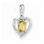 14k White Gold Genuine Citrine Diamond pendant, Lovely Pendants for Necklace