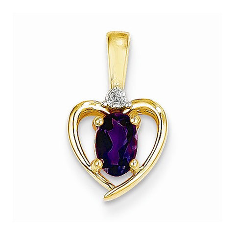 14k Gold Diamond & Amethyst pendant, Alluring Pendants for Necklace