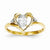 14k Yellow Gold Diamond & White Topaz Ring
