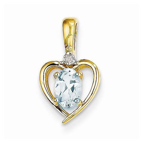 14k Gold Diamond & Aquamarine pendant, Appealing Pendants for Necklace