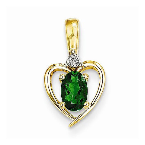 14k Gold Diamond & Genuine Emerald pendant, Adorable Pendants for Necklace