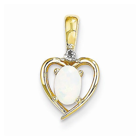 14k Gold Diamond & Genuine Opal pendant, Fine Pendants for Necklace