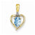 14k Gold Diamond & Blue Topaz pendant, Pretty Pendants for Necklace