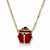 14K Yellow Gold Enameled Ladybug Necklace