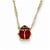 14K Yellow Gold Enameled Ladybug Necklace