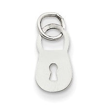 14k White Gold Polished Lock Charm hide-image