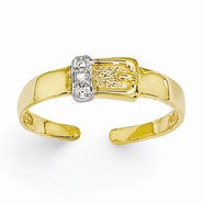 14k Yellow Gold Diamond Buckle Toe Ring