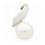 14k White Gold Satin Pearl Pendant, Pendants for Necklace