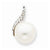 14k White Gold Diamond and Cultured Pearl Pendant, Pendants for Necklace