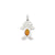 Girl 7x5 Oval Genuine Citrine-November Charm in 14k White Gold