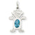 14k White Gold Girl 7x5 Oval Genuine Blue Topaz December Charm hide-image