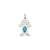 Girl 7x5 Oval Genuine Blue Topaz December Charm in 14k White Gold