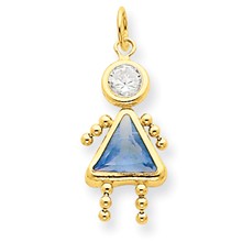 14k Gold March Girl Birthstone Charm hide-image