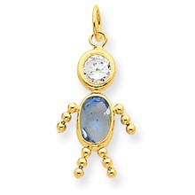 14k Gold March Boy Birthstone Charm hide-image