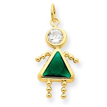 14k Gold May Girl Birthstone Charm hide-image