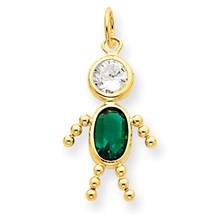 14k Gold May Boy Birthstone Charm hide-image