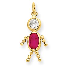 14k Gold July Boy Birthstone Charm hide-image