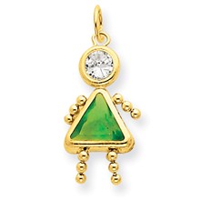 14k Gold August Girl Birthstone Charm hide-image
