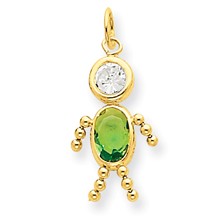 14k Gold August Boy Birthstone Charm hide-image