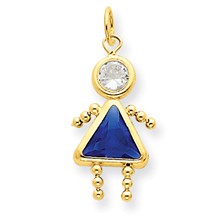 14k Gold September Girl Birthstone Charm hide-image
