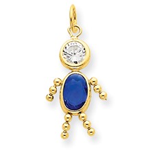 14k Gold September Boy Birthstone Charm hide-image