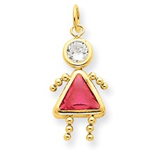 14k Gold October Girl Birthstone Charm hide-image