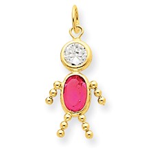 14k Gold October Boy Birthstone Charm hide-image