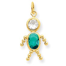 14k Gold December Boy Birthstone Charm hide-image