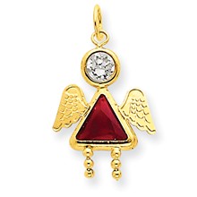 14k Gold January Girl Angel Birthstone Charm hide-image