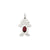 Girl 6x4 Oval Genuine Garnet-January Charm in 14k White Gold