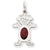 14k White Gold Girl 6x4 Oval Genuine Garnet-January Charm hide-image