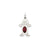 Boy 6x4 Oval Genuine Garnet-January Charm in 14k White Gold